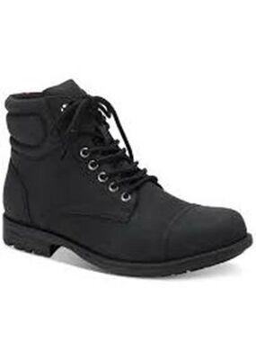 Sun Stone Men's Black Faux Leather Lace Up Shoes Size 12